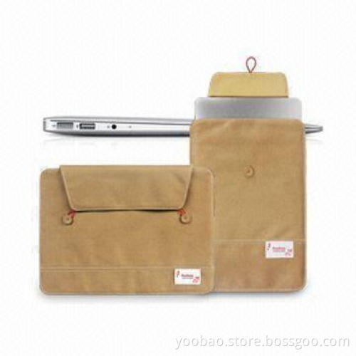 Canvas Leather Case for Apple's MacBook Air 11/13 Inches, Comes in Brown